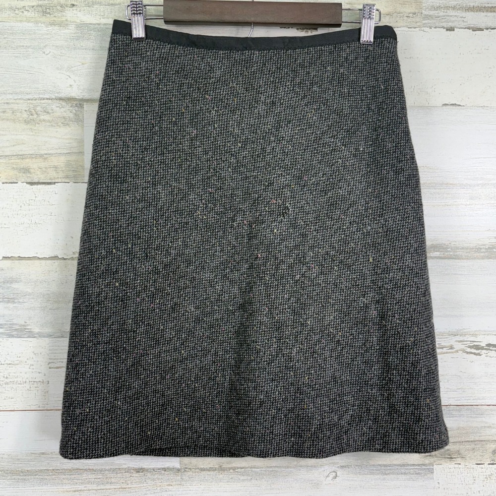 Ann Taylor Petites Gray Wool Blend Tweed Skirt Career Professional Size 4P